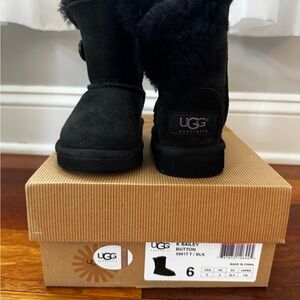 UGG Black Suede Bailey Button Boots